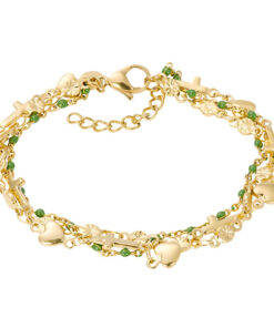 Armband Ghana Green Beads Goud